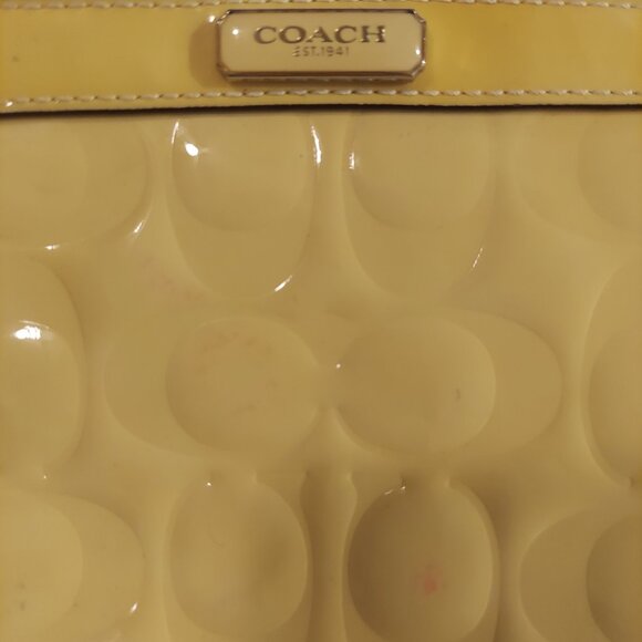 Coach Yellow Patent Leather Embossed Wristlet - Picture 4 of 9